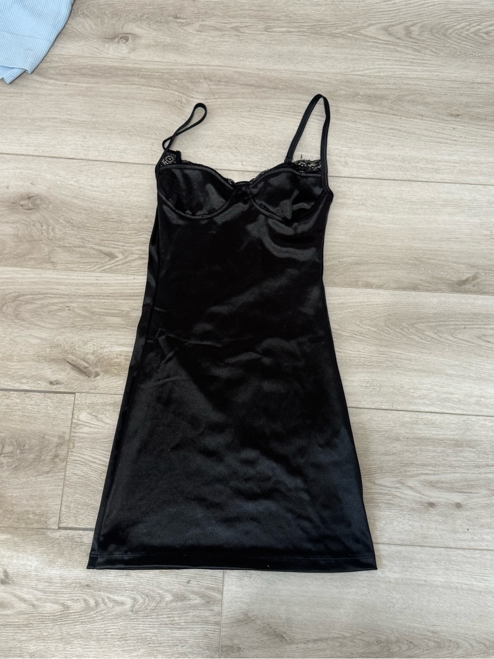 NWT! Motel Rocks Satin Lacey Black Dress - Picture 2 of 7